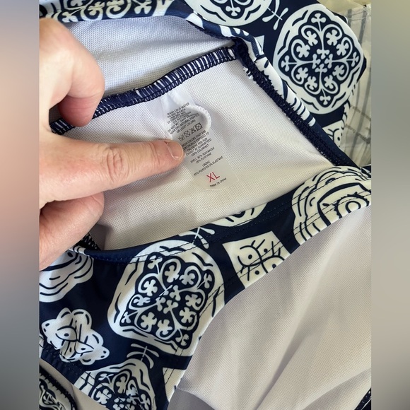 NWOT 3 Piece Swim Set. Na y Blue and White Size XL. Unknown Brand. - Picture 4 of 5
